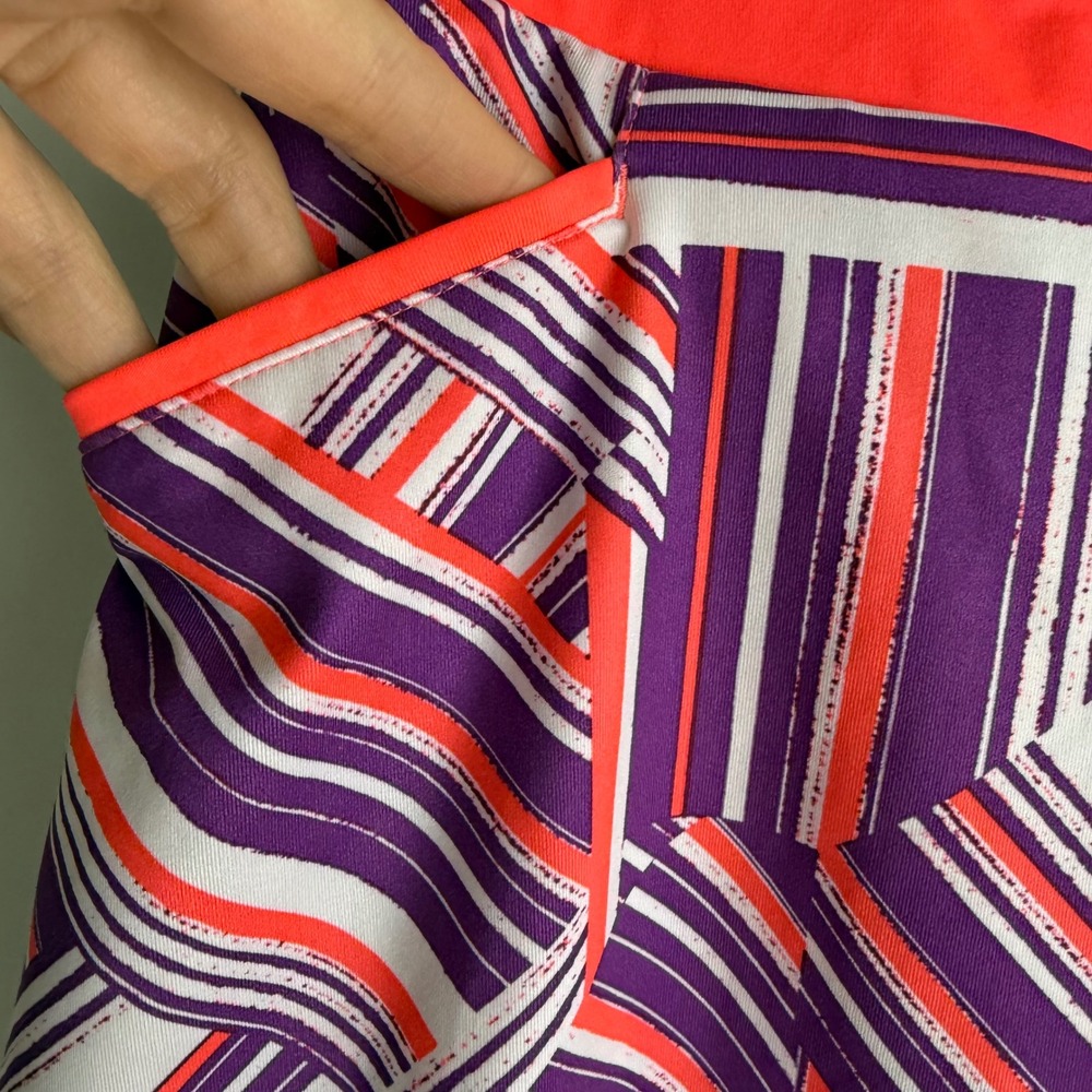ADIDAS Golf Tennis Tween Bright Multicolor Geometric Stripe Girls Skort, XL - Picture 6 of 7
